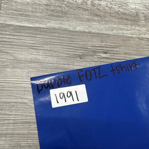 Vintage 80s Fruit of the Loom Golden Blend Purple Mens 2XL Blank Pocket Tee - Picture 7 of 8